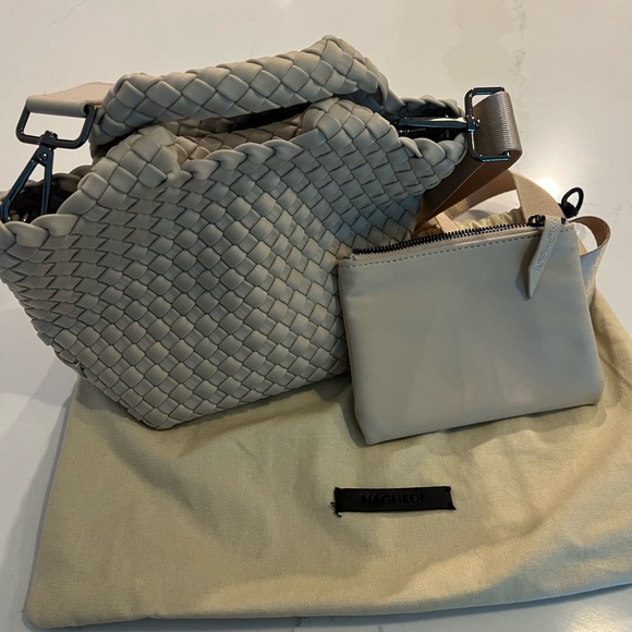 Naghedi Handbags - Naghedi Taupe Woven Shoulder Bag Set